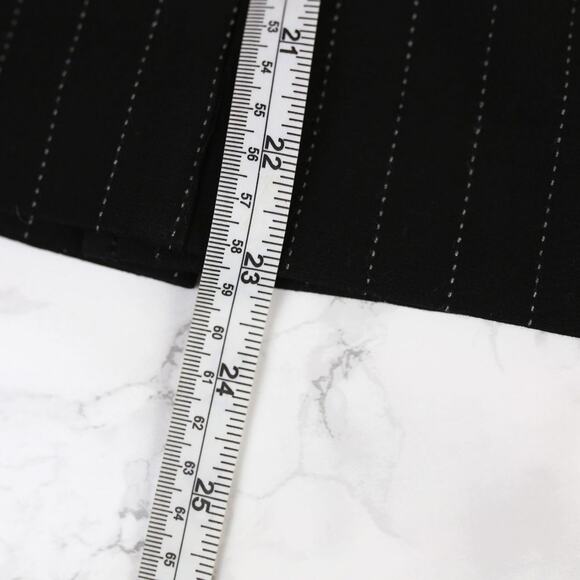 Old Navy Black White Pinstripe Pencil Skirt Front Slit Career Size 4 - Picture 4 of 4